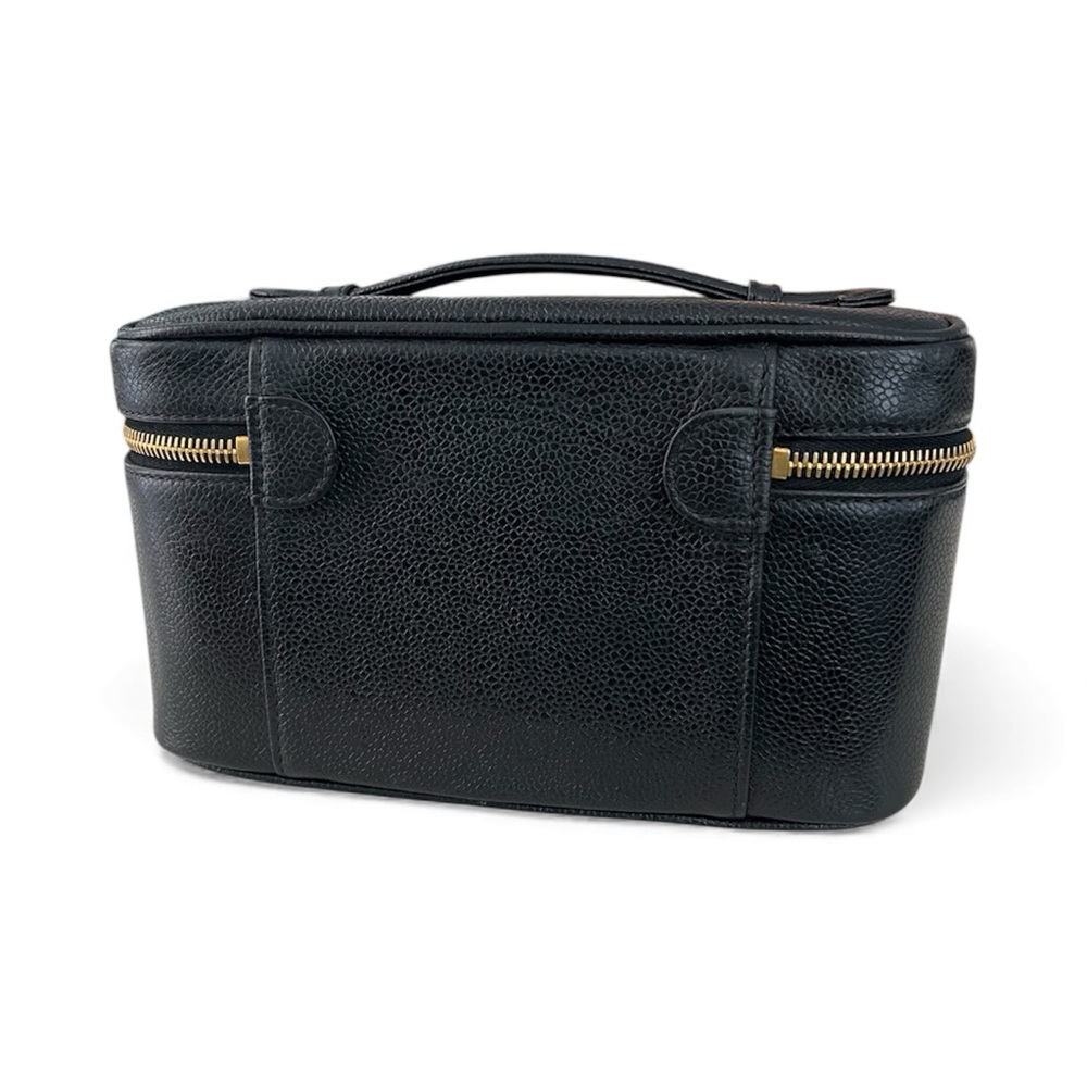 CHANEL Rare 1997 Mirrored Vanity Cosmetic Case / Make Up Bag / Caviar Leather - Picture 5 of 16